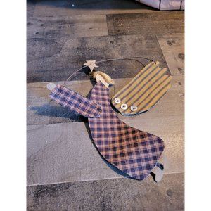 Vintage angel plaid handmade star halo xmas decor